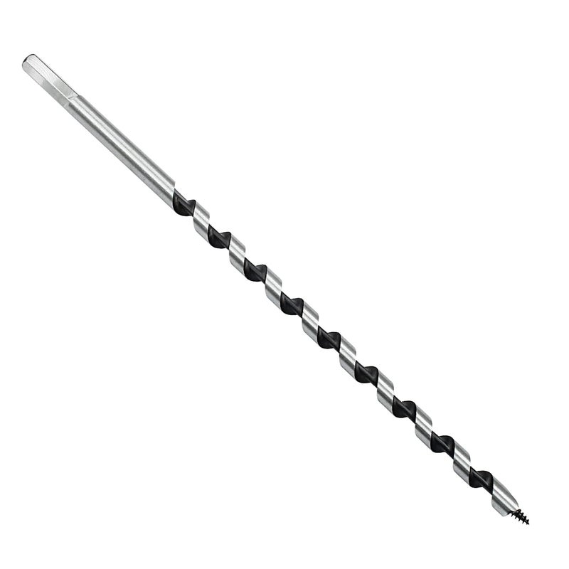 Coufce 3/8" Diameter Auger Drill Bit 12" Ship Auger Long Drill Bit 3/8" Hex Shank Long Drill Bits for Wood Hole Cutter in Hardwood, Softwood, and Composite Materials - Image 1